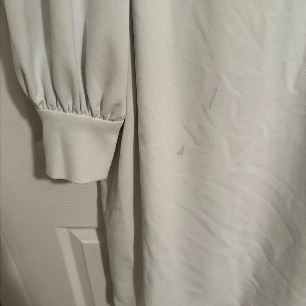 Calvin Klein - white puff sleeve classic dress size 16 - Picture 3 of 5
